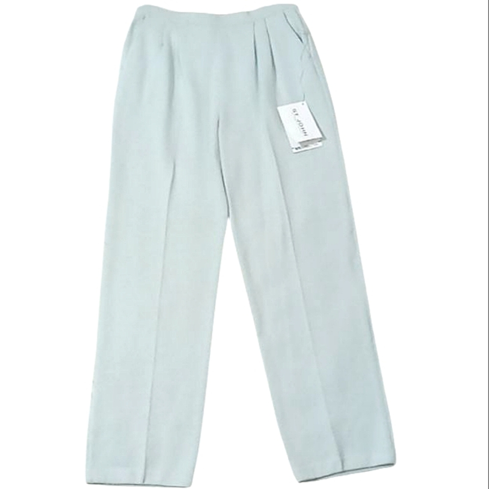 St John by Marie Gray Santana Knit Wool Pants Ice Green Size 4 NWT